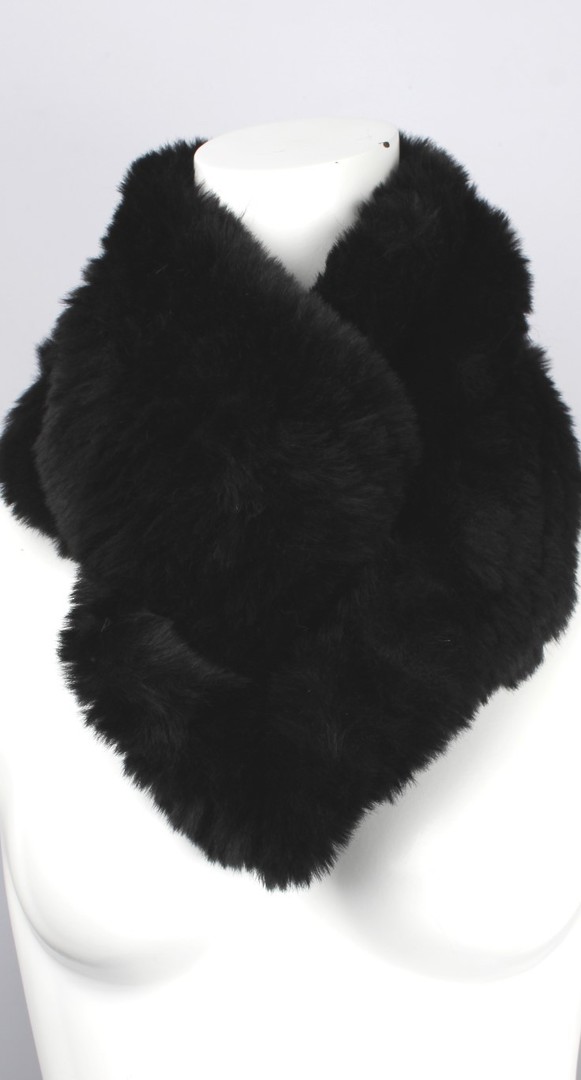 Alice & Lily faux fur double snood plain black STYLE: SC/4378 BLK image 0